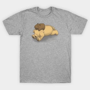 A Baby Capybara and a Puppy T-Shirt